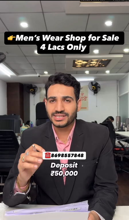 Mens wear shop for sale in Nagpur – Fully furnished & profitable.