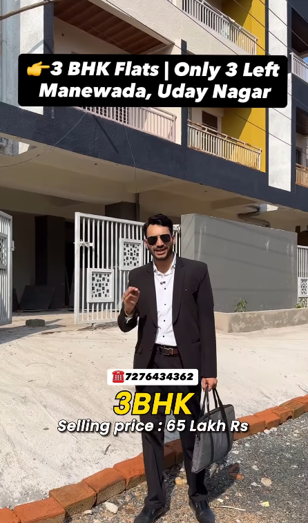 3BHK Premium Flats for Sale in Manewada, Ring Road, Uday Nagar, Nagpur